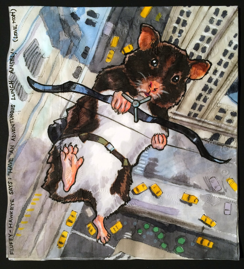 Illustration for article titled Napkin doodles reach new heights with Star Wars characters riding dinosaurs